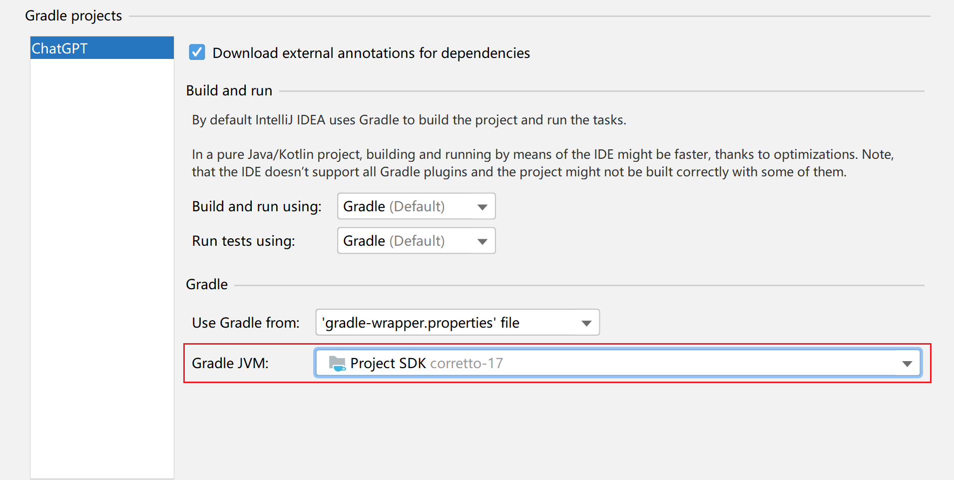 Open gradle